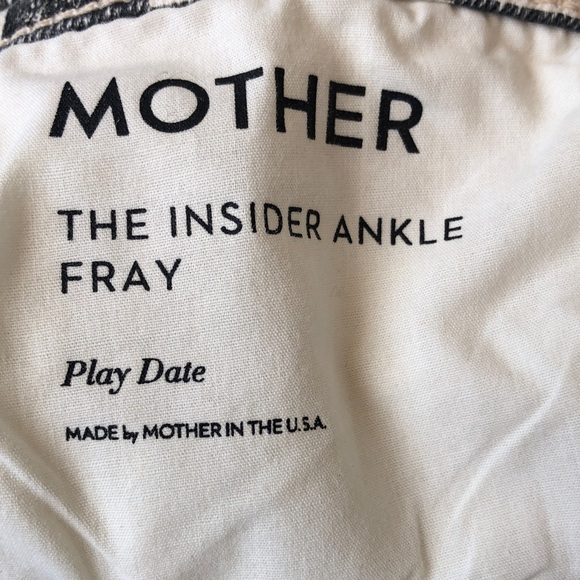 Mother The Insider Ankle Fray Playdate Black/White Checkerboard Print Jeans - Picture 6 of 14